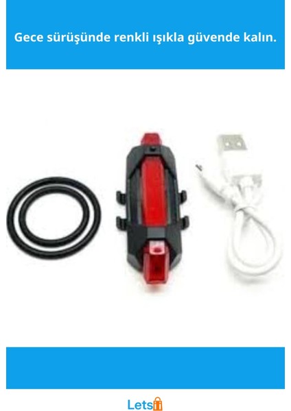 Şarjlı Bisiklet Arka Stop Uyarı Lambası 4 Modlu Güvenlik Işığı fiyatları
