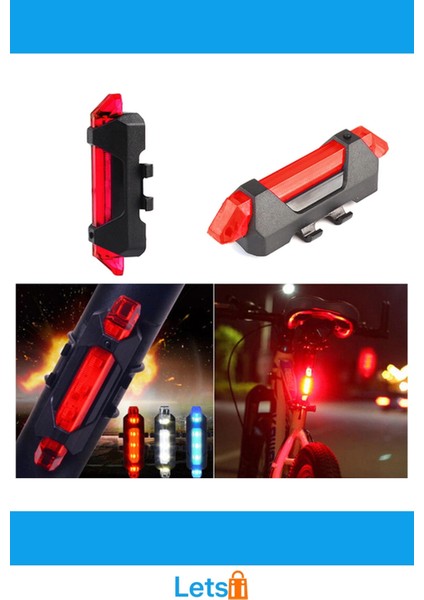 Şarjlı Bisiklet Arka Stop Uyarı Lambası 4 Modlu Güvenlik Işığı modelleri