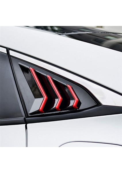 Honda Civic Için 2016-2021 Sedan Arka Yan Havalandırma Çeyrek Pencere Kansana Kapak Üçgen Pencere Trim Parlak Siyah Kırmızı (Yurt Dışından) modelleri