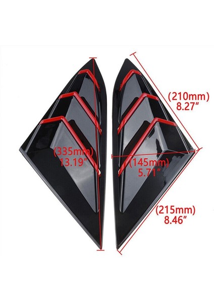 Honda Civic Için 2016-2021 Sedan Arka Yan Havalandırma Çeyrek Pencere Kansana Kapak Üçgen Pencere Trim Parlak Siyah Kırmızı (Yurt Dışından) fırsatları