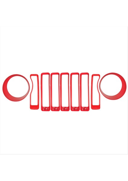 Wrangler 2018 Yeni Model Jeep Dış Değişikliği Için Kırmızı Ön Grille Çerçeve Far Yüzük Mesh Yüzüğü (Yurt Dışından)