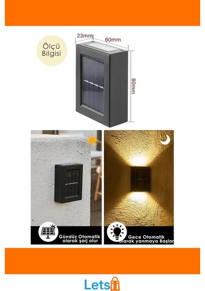 Güneş Enerjili Su Geçirmez Çift Taraflı Duvar Aydınlatma Lamba modelleri