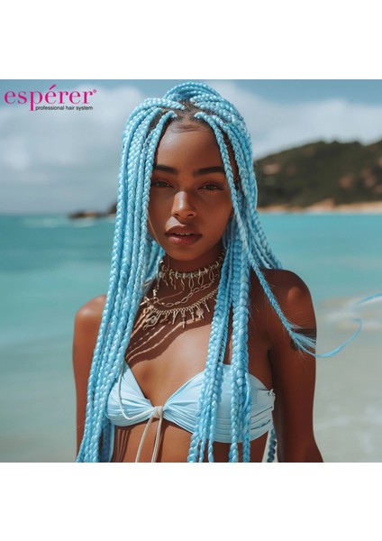 Sentetik Örgülük Saç Esperer 100 Gr. - Açık Mavi
