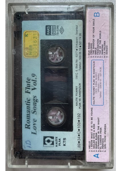Romantic Flute Love Songs Vol 9 Kaset (Orijnal Dönem Kağıt Baskı Kaset) fiyatları