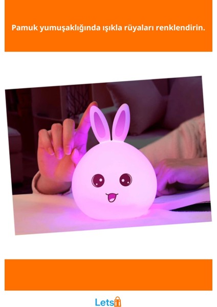 Şarj Edilebilir Sevimli Tavşan Tasarımlı Gece Lambası fiyatları