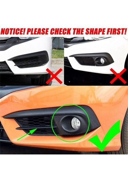 Ön Sis Lamba Kapağı Kaş Göz Kapağı Garness Dış Sis Işığı Trim Honda Civic 10TH 2016-2018 (Yurt Dışından) fırsatları