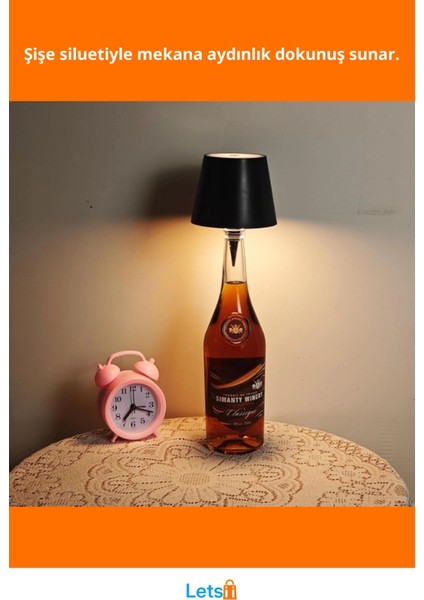 Kablosuz Şişe Lambası Şık Tasarım USB Şarjlı Dekoratif Aydınlatma fiyatları