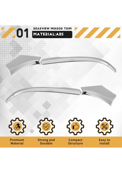4pcs Abs Chrome Yan Dikiz Aynası Şeridi Kapağı Kapak Trims Etiketi Toyota Corolla Cross 2021 2022 Rhd (Yurt Dışından) fırsatları