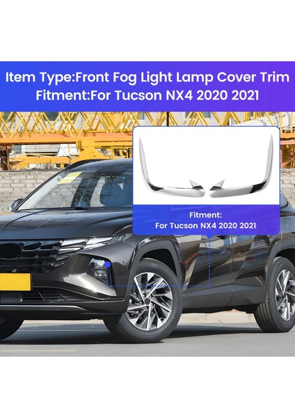 Hyundai Tucson Için Nx4 2020 2021 Ön Sis Lamba Lambası Kapağı Trim Tampon Kalıp Kalıp Kaş Göz Kapağı Krom (Yurt Dışından) fırsatları