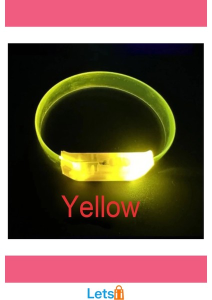 Sarı 3 Modlu LED Işıklı Esnek Parti Bilekliği modelleri