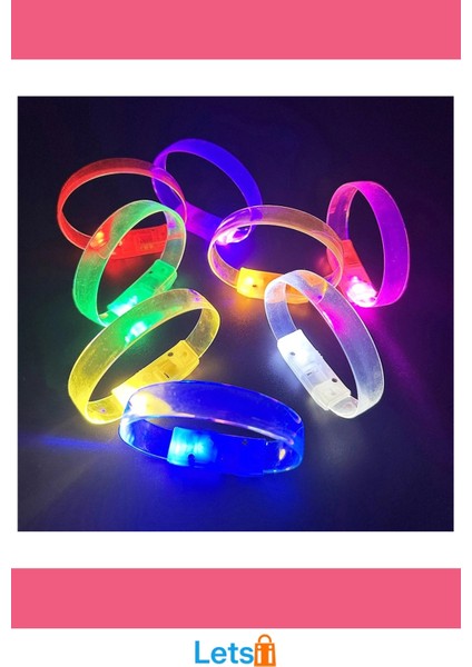 Sarı 3 Modlu LED Işıklı Esnek Parti Bilekliği fırsatları