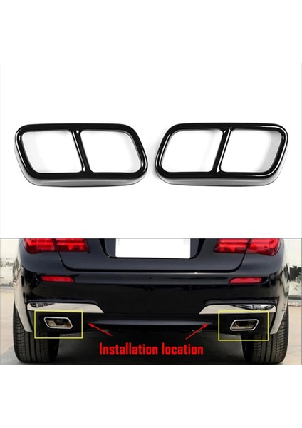 Siyah Araç Kuyruk Susturucu Egzoz Boru Çıkış Kapağı Dekor Dekoru Bmw F01 7 Serisi 730I 750I 750I 760I 2009-2014 (Yurt Dışından) fırsatları