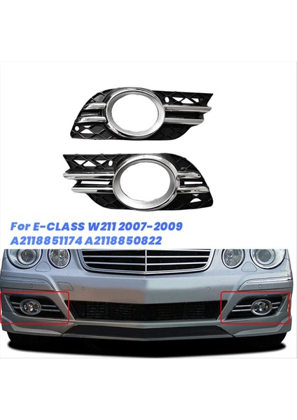 1set Ön Tampon Sis Izgarası Izgara Krom Trim Kapağı Mercedes-Benz E-Sınıfı W211 2007-2009 A211851174 A2118850822 (Yurt Dışından) indirimleri