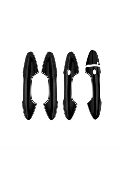 Araba Dış Yan Kapı Kolu Kapak Kaplama Hyundai Kona 2024+ Dış Kapı Kolu Trim Aksesuarları Parlak Siyah (Yurt Dışından)