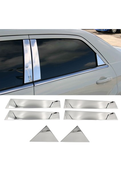6pcs Araba Kapısı Penceresi Krom Pillar Post Trim 2005-2010 Chrysler 300 300C Krom Trim Dekorasyonu (Yurt Dışından) fiyatları