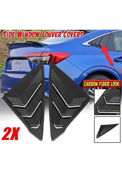 Honda Civic 2022 2023 Sedan Arka Yan Havalandırma Çeyrek Pencere Kançık Penika Kapağı Karbon Fiber Renk (Yurt Dışından) fiyatları