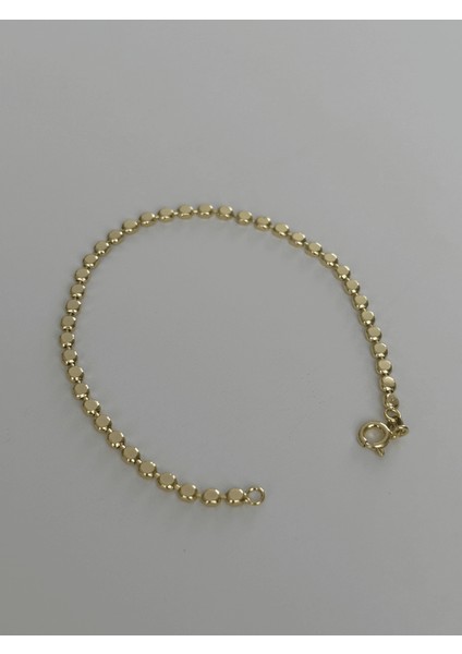 14 K Renginde Minimal Daire Şekilli Gold Bileklik