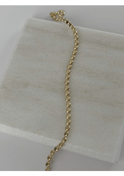 14 K Renginde Minimal Daire Şekilli Gold Bileklik modelleri