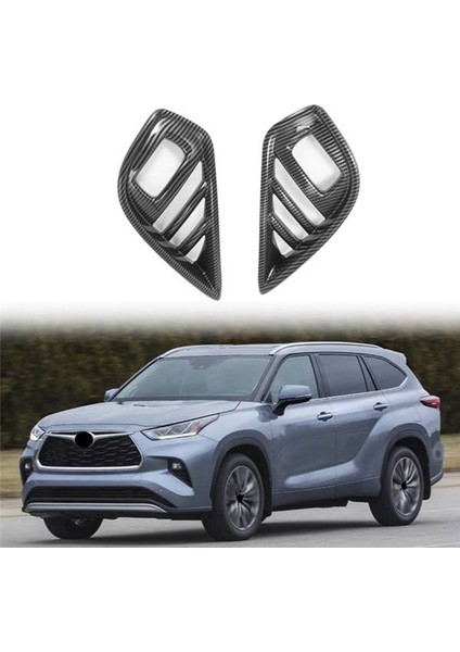 Toyota Highlander Için 2020 2021 Araba Abs Karbon Fiber Ön Sis Işık Lamba Kapağı Trim Foglight Çerçeve Dekorasyon Çerçevesi (Yurt Dışından) fiyatları