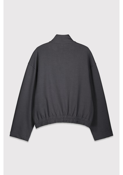 Dik Yaka Fermuarlı Interlok Sweat Ceket indirimleri