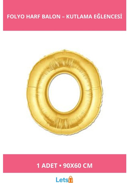 Altın Sarısı Folyo Harf Balon 1 Metre