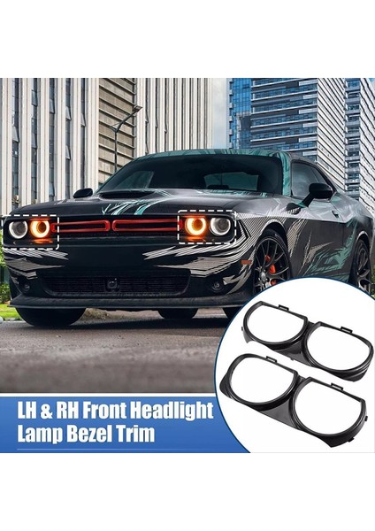 1paır Ön Far Çerçevesi Trim Çerçeve Kapak 68259052AB 68259053AB Dodge Challenger Için 15-21 CH2510101 CH2511101 (Yurt Dışından) indirimleri