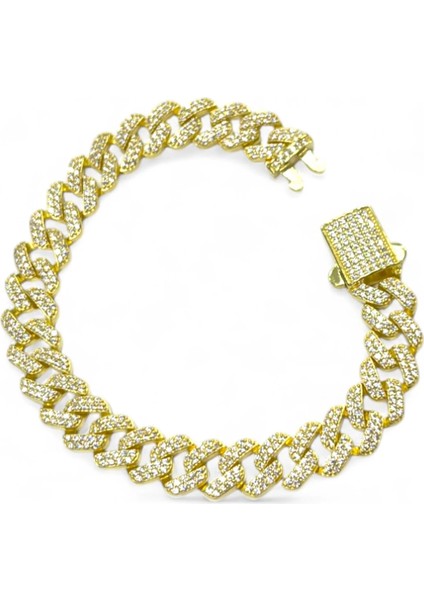 925 Ayar Gümüş Taşlı Kalın Gurmet Bileklik