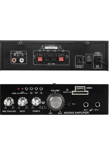 MV-22560 2X20W 4-8 Ohm Usb/sd Girişli Bluetooth'lu 2 Mikrofon Girişli Trafosuz Stereo Mini Anfi modelleri