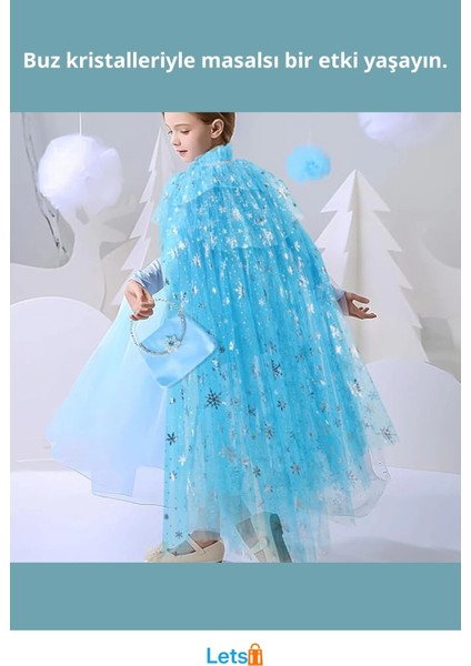 Karlar Ülkesi Elsa Frozen Mavi Pelerin 80 cm Çocuk Kostümü fiyatları