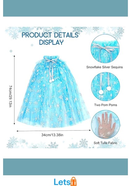 Karlar Ülkesi Elsa Frozen Mavi Pelerin 80 cm Çocuk Kostümü modelleri