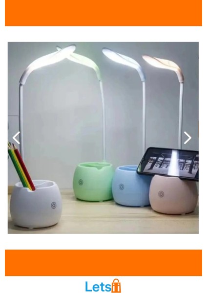 Dokunmatik USB Şarjlı Modern Masa Lambası Beyaz Mavi Pembe indirimleri