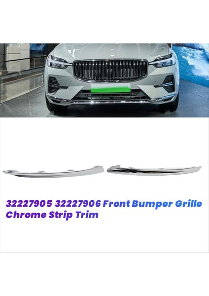 Araba Ön Tampon Volvo Için Plogled Kaplık XC60 Mk2 2022- Grille Krom Trim Şeridi 32227906 R (Yurt Dışından) modelleri