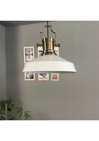 Lema Beyaz Tekli Avize Silindir Eskitme Başlık Sarkıt Lamba Restoran Cafe Salon Avizeleri