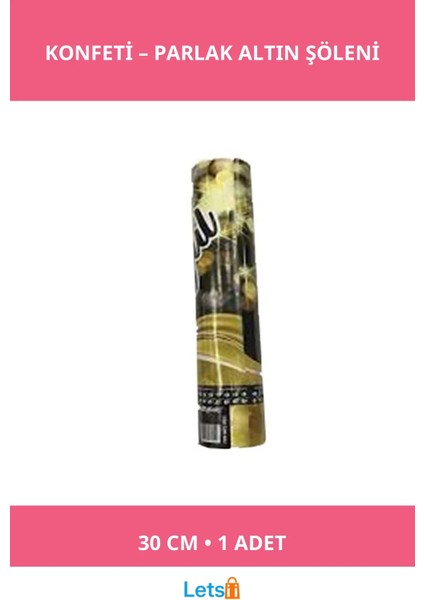 Altın Renkli 30 cm Konfeti Parti Malzemesi
