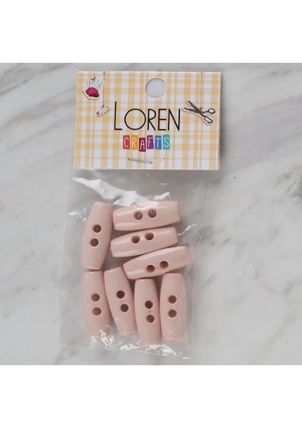 Loren Crafts pudra pembe 8 li çoban düğmesi - 70