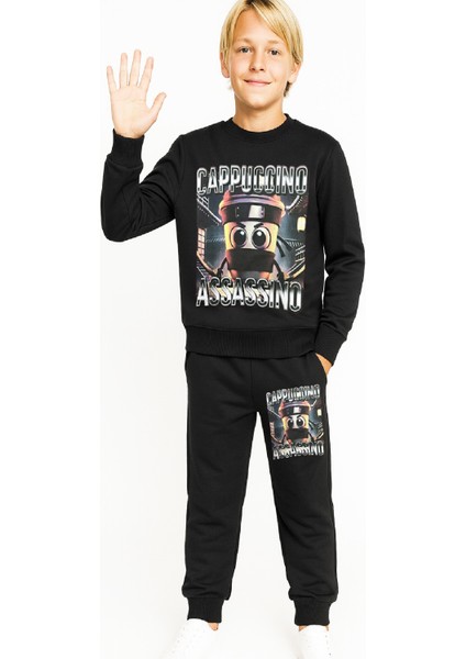 Erkek Çocuk 2 Iplik Şardonsuz Alt-Üst Takım Dijital Baskılı 3-10 Yaş 12416