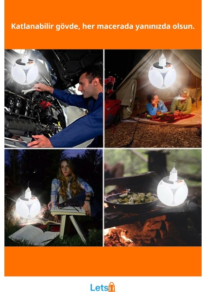 5 Kanatlı Güneş Enerjili Taşınabilir Kamp Lambası Su Geçirmez fiyatları