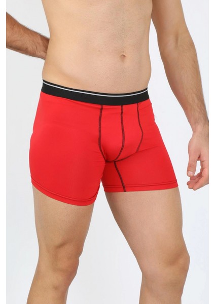 - Erkek Pamuk Likralı Boxer Kırmızı