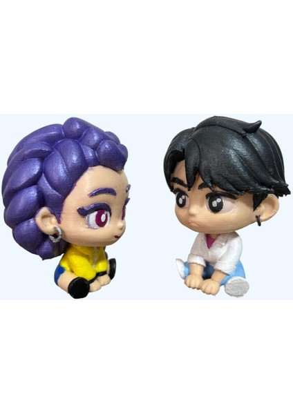Baby Rumi & Baby Jinu Ikili Set | El Yapımı Parlak K-Pop Demon Hunters Tarzı Koleksiyon Figürleri modelleri