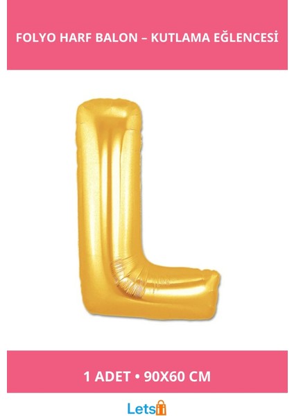 Altın Sarısı Folyo Harf Balon 1 Metre