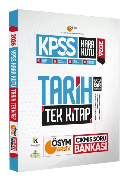 2026 KPSS Kara Kutu Tarih TEK KİTAP ÖSYM Arşiv Çıkmış Soru Bankası Konu Özetli Dijital Çözümlü