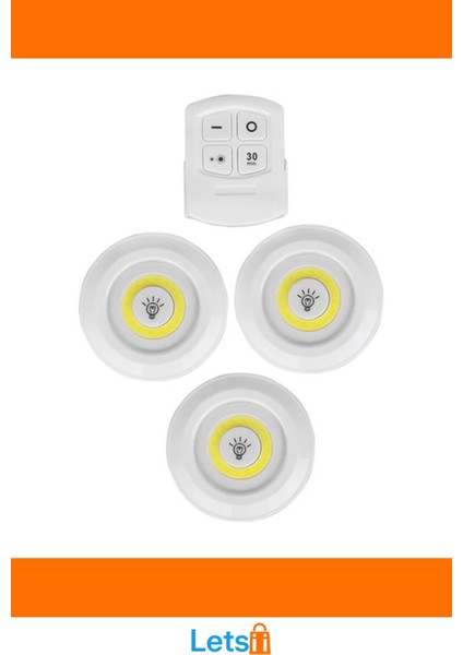 Uzaktan Kumandalı Yapışkanlı 3 Adet LED Spot Lamba modelleri