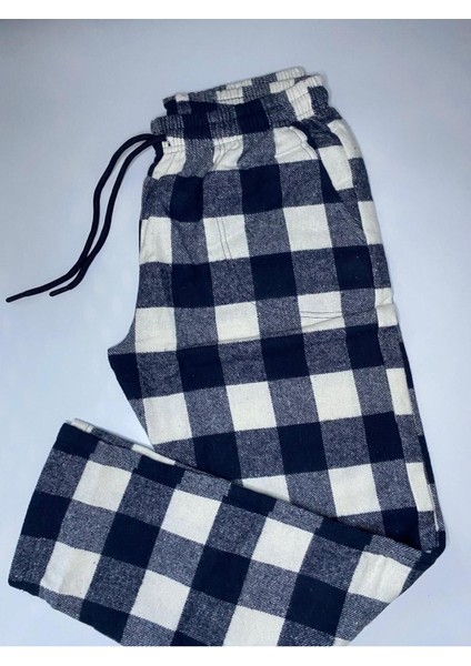 Yumuşak Dokulu Rahat Kalıp Kışlık Unisex Pazen Pijama Pantolonu Ekru -Konforlu Stilin Yeni Hali modelleri