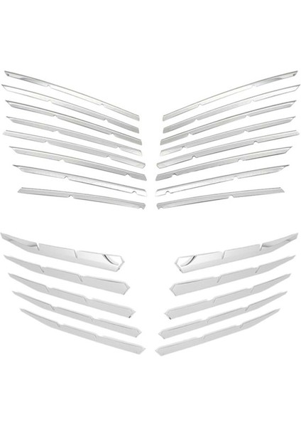 26PCS Ön Alt Izgara Izgara Kapağı + Sis Lambası Pervazlar Peugeot Için Izgara Trim 3008 Gt 2017-2020 5008 Gt 2017-2020 (Yurt Dışından)