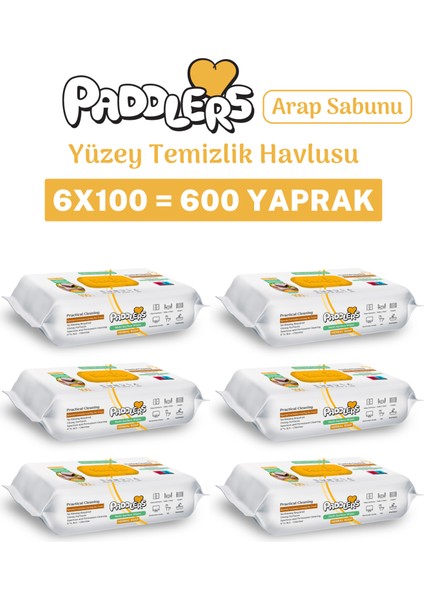 Easy Clean Arap Sabun Katkılı Yüzey Temizlik Havlusu 6X100 (600 Yaprak)