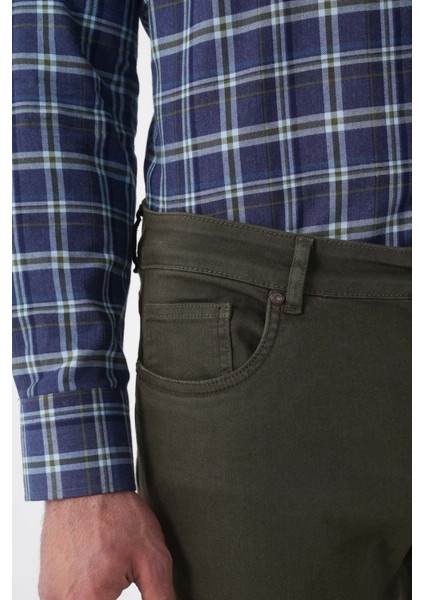 Erkek 5 Cepli Pamuk Haki Pantolon PNS25K25201_D49 indirimleri