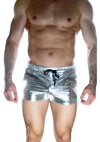 - Erkek Gümüş Lame Short