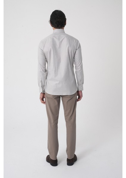 Regular Fit Paşa Yaka Pamuk Gri Erkek Gömlek GMEKS4K242028_D55 fırsatları