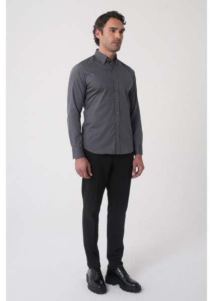 Regular Fit Erkek Uzun Kol Cepsiz Pamuk Antrasit Gömlek GMCZG250134_D58 fırsatları