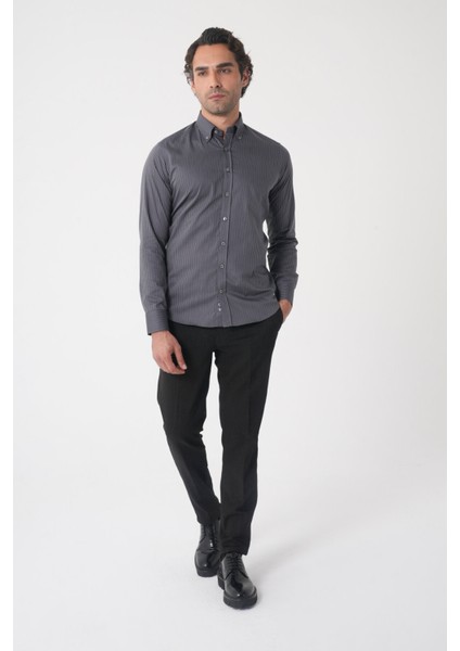 Regular Fit Erkek Uzun Kol Cepsiz Pamuk Antrasit Gömlek GMCZG250134_D58 indirimleri